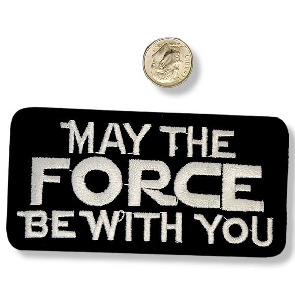 StarWars May the Force Be with You Embroidered Black and White Patch - Picture 2 of 3